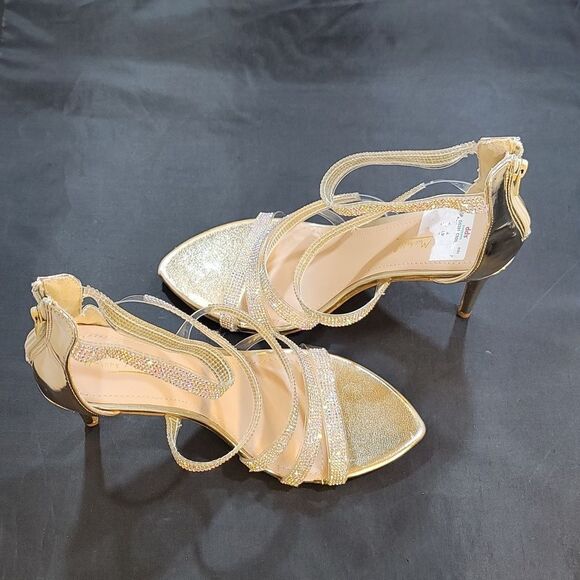 BRAND NEW ANNE KLEIN MULTI STRAP RHINESTONE HIGH HEEL STILETTO SANDAL G1 - Picture 8 of 15